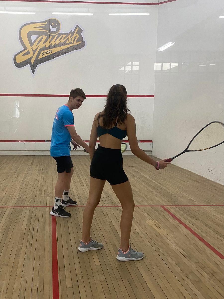 Treinamento de squash — vista interna da quadra